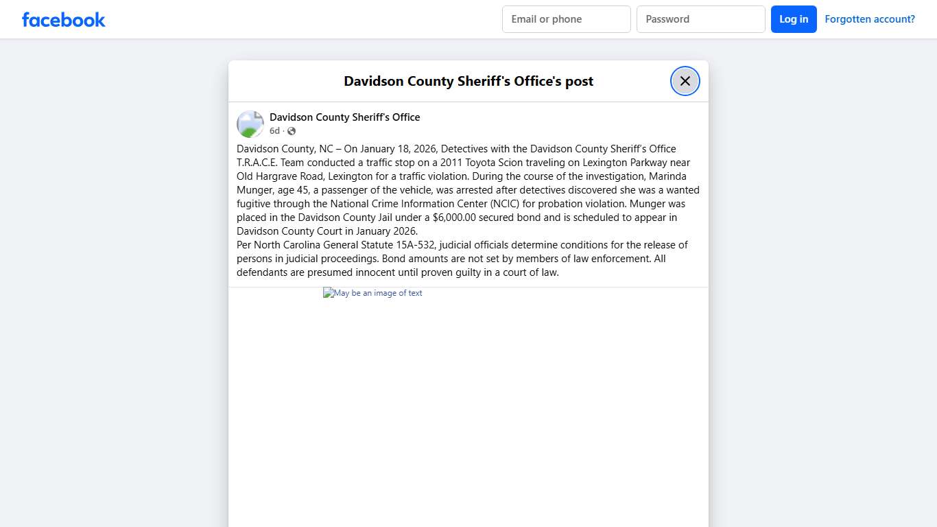 Davidson County, NC –... - Davidson County Sheriff's Office Facebook